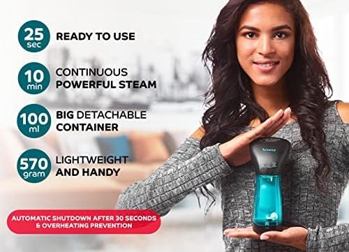 Travel Steamer for Clothes - Portable, Handheld for Clothing Garment and Fabric - No Spitting, Safe and Little Handy - Compact Home Mini Steamer for Curtain Metal Plate, 110V Only (Metal) - Image 7