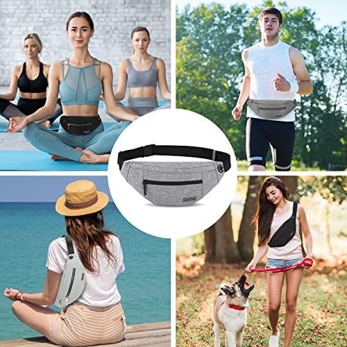 MAXTOP Large Crossbody Fanny Pack with 4-Zipper Pockets,Gifts for Enjoy Sports Festival Workout Traveling Running Casual Hands-Free Wallets Waist Pack Phone Bag Carrying All Phones - Image 6