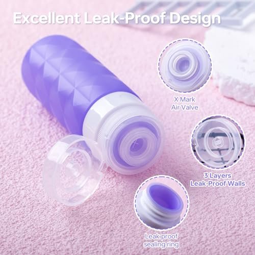 20 Pack Travel Bottles Set,Leak Proof TSA Approved Travel Size Containers, Silicone Squeezable Travel Essentials Jar Accessories for Conditioner, Shampoo, Lotion & Body Wash Accessories (Warm Color) - Image 3