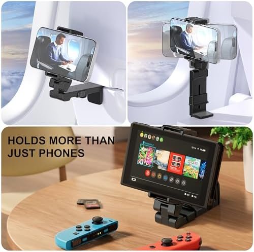 Perilogics 2025 Upgraded Travel Essentials Must Haves Airplane Phone Holder Mount. Improved Ergonomic Lever, Perfect for Long Flight, Cruise, Desk, Travel Gift for Content Creator - Image 2
