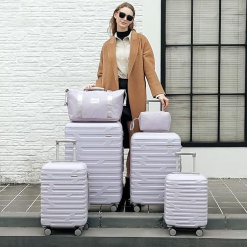 LARVENDER Luggage Sets 3 Piece, Hardside 20 Inch Carry on Luggage Airline Approved Suitcase Set with Spinner Wheels TSA Lock, Lightweight Rolling Suitcase for Men and Women, Lavender - Image 8