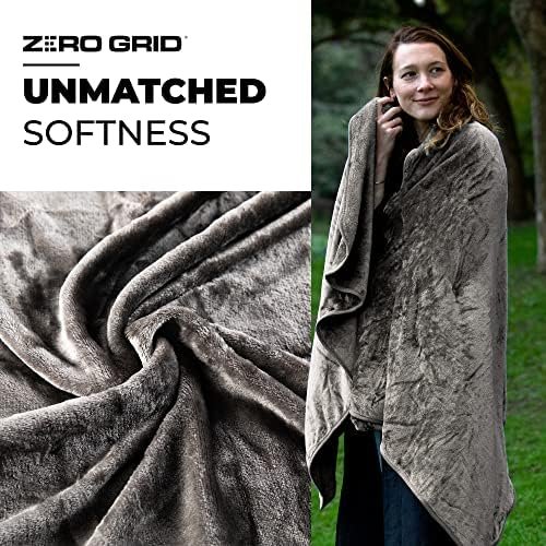 Lightweight Travel Blanket - Premium & Compact Airplane Wearable Blanket with Neck Snaps, Cozy Foot Pockets, Zipper Pouch - Converts into Soft Pillow - Designed for Ultimate Comfort - Shadow - Image 3