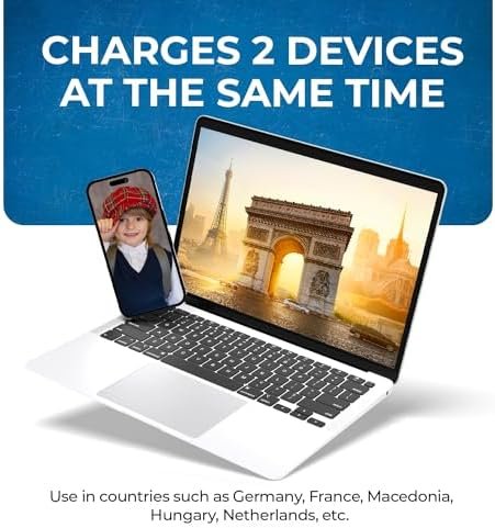 OREI European Adapter Plug, Travel Adaptor for Europe Schuko Countries 2 in 1, for Germany France Iceland Netherlands Russa Greece Spain - Safe Grounded Connection - Universal Socket - 4 Pack - Image 4