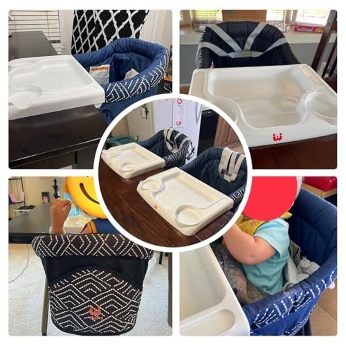 MTWML Hook On High Chair with Tray,Portable Baby High Chair That Attaches to Table,Clip On Fast Table Seat for Babies and Toddlers.Baby Feeding Seat for Dining Tables and Counter(Stripe-Black) - Image 2