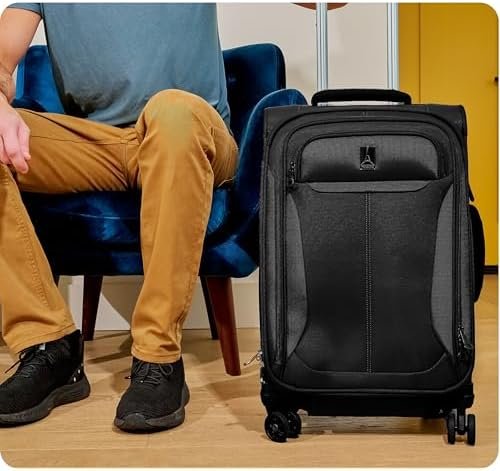 Travelpro Tourlite Softside 21" Expandable Luggage with 4 Spinner Wheels, Lightweight Suitcase, Carry-On, Black - Image 4