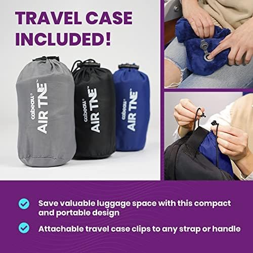 Cabeau Inflatable Travel Pillow – Air TNE – Adjustable, Lightweight, and Supportive for Sleeping on Airplanes, Trains, and Cars– Customized Fit and Compact Carrying Case (Midnight Black) - Image 7