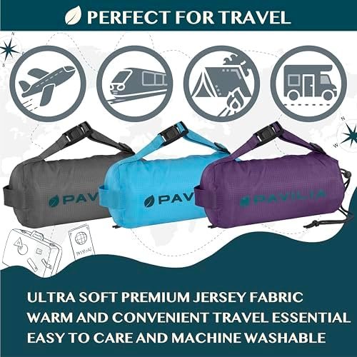 PAVILIA Travel Blanket Airplane Compact with Bag, Soft Packable Plane Blanket Kids Adults, Portable Camping Flight Essentials, Travelers Gifts Accessories, Luggage Backpack Strap, 65x40 Gray - Image 7