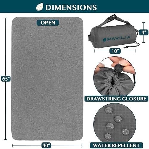 PAVILIA Travel Blanket Airplane Compact with Bag, Soft Packable Plane Blanket Kids Adults, Portable Camping Flight Essentials, Travelers Gifts Accessories, Luggage Backpack Strap, 65x40 Gray - Image 4