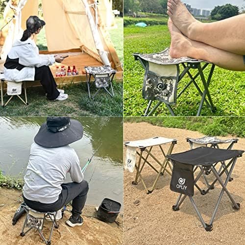 Opliy Camping Stool 2 Pack,13.5 Inch Portable Folding Stool for Outdoor Gardening and Beach Hiking Fishing,Foot Stool with Carry Bag (Black) - Image 9