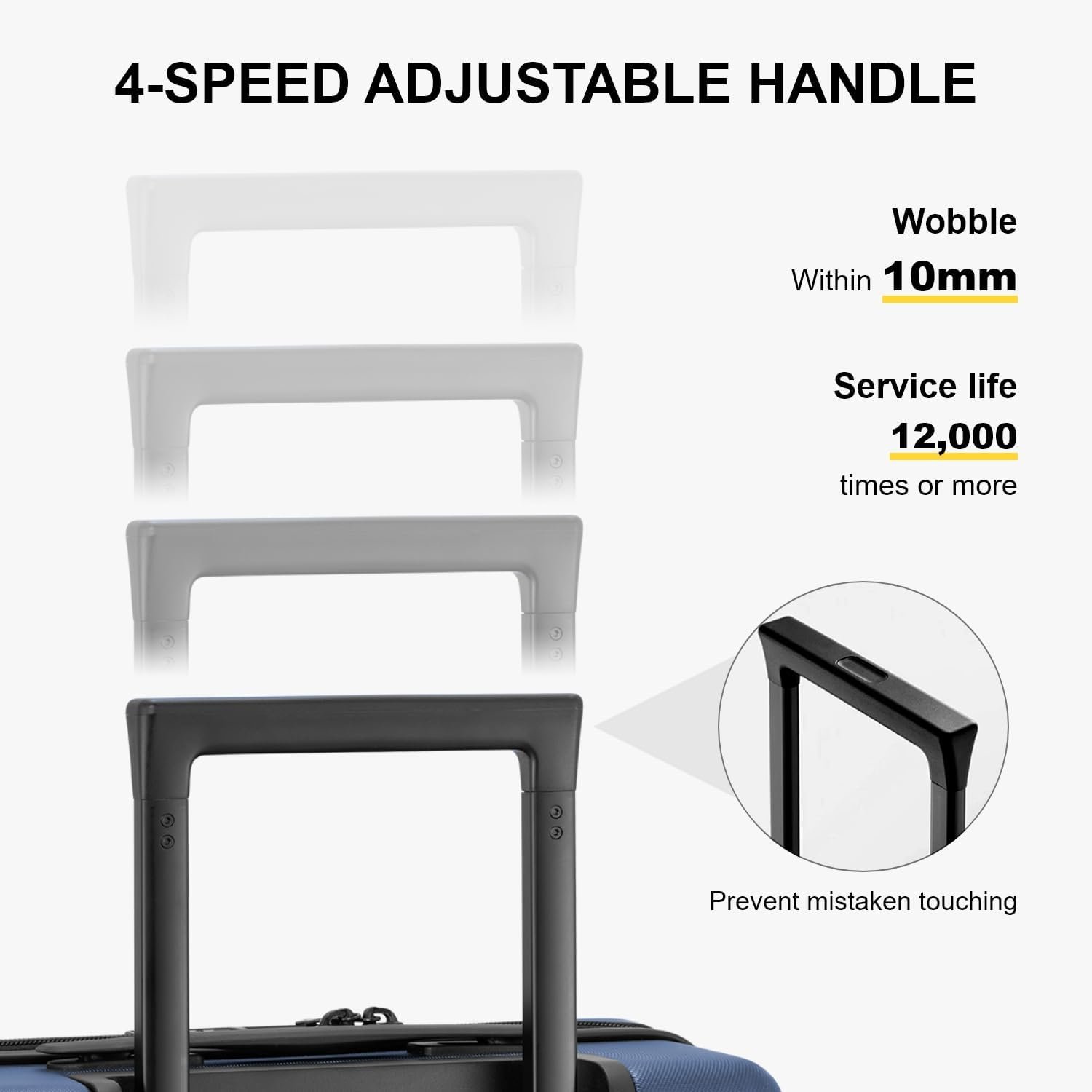 LEVEL8 Carry on Luggage Airline Approved, Carry-on Suitcases with Wheels, Lightweight Hardside Luminous Textured Luggage for Travel with Tsa Lock, 20 Inch, Navy - Image 6