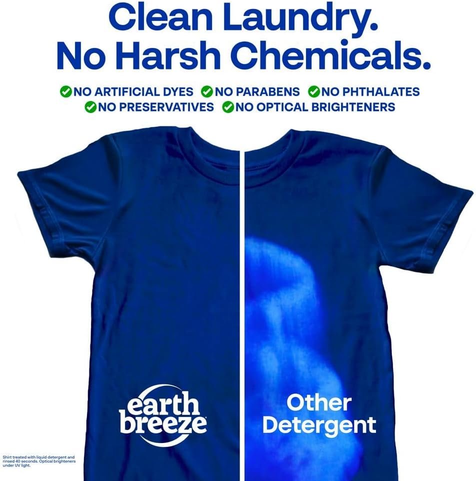 Earth Breeze Laundry Detergent Sheets Fresh Scent - 60 Loads Eco Liquidless Soap - Travel-Friendly for Hot & Cold Cycles, Tackles Tough Stains & Odors - Gentle on Skin, 30 Ct - Image 2