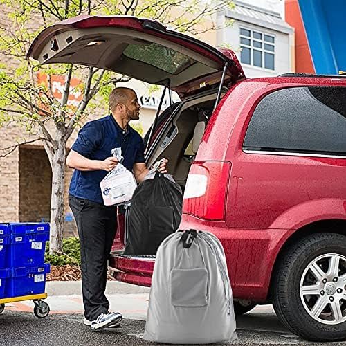 2 Pcs JHX Travel Laundry Bags, Dirty Clothes Organizer【Upgraded】with Handles and Aluminum Carabiner for Travel, Camp, Fitness, and Students (Black&Grey) 24"L x 21"W - Image 5