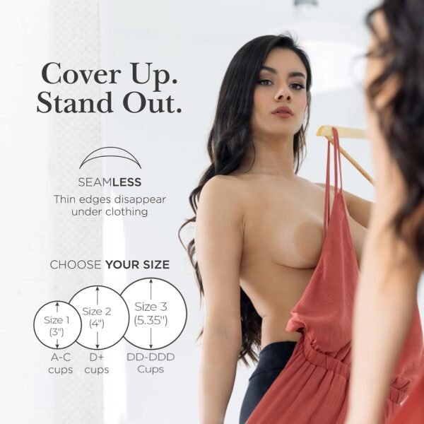 Nippies Nipple Covers for Women - Sticky Adhesive Silicone Pasties - Reusable Pasty Nipple Cover with Travel Box - Image 4