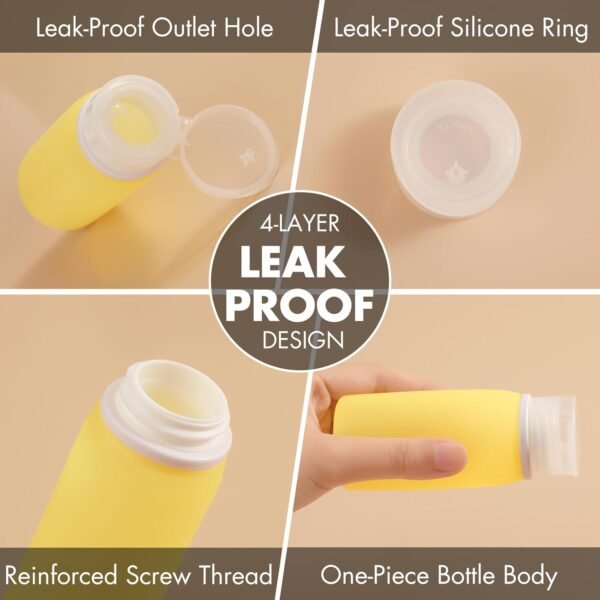 Muslish 21 Pack Leak Proof Silicone Travel Bottles Set, TSA Approved Containers for Toiletries, Travel Size Accessories and Shampoo Conditioner Bottles with Toiletry Bag (BPA Free) - Image 4