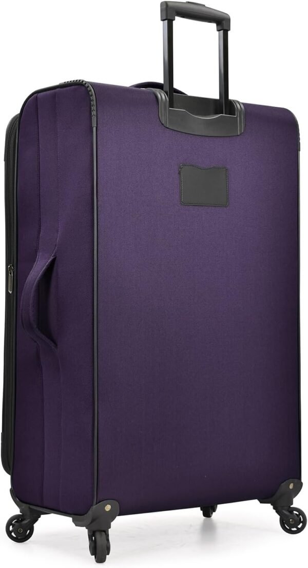 U.S. Traveler Aviron Bay Expandable Softside Spinner Wheels, Purple, 2 Piece Luggage - Image 3