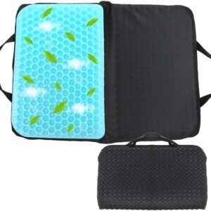Gel Portable Seat Cushion (14.5" x 10.6") Foldable Travel Cushion, for Airplane Seats, Camping, Stadium, Cinema, Garden Benches Seat Cushion, Relieve Sedentary Pain
