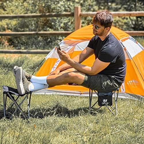 Opliy Camping Stool, Folding Samll Chair Portable Camp Stool for Camping Fishing Hiking Gardening and Beach, Camping Seat with Carry Bag (Green, L 13.5") - Image 8