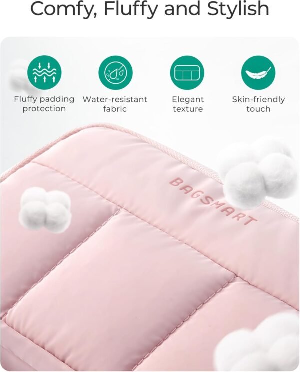 BAGSMART Electronics Organizer Travel Case, Cord Storage for Chargers Cables Phones, Compact Tech Accessories Pouch, Pink - Image 4