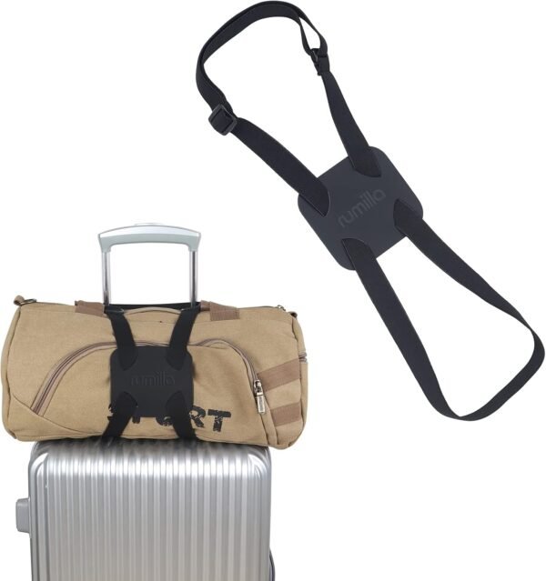 Luggage Straps Bag Bungee， Luggage Straps Suitcase Adjustable Belt，Add a Bag Easy to Travel Suitcase Elastic Strap Belt – (Black)