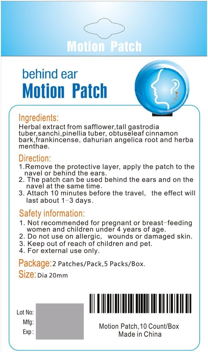MQ Motion Sickness Patch,30 Count,Non Drowsy Sea Sickness Patches Behind Ear for Cruise Ship Travel, Waterproof Car Sick Patches Fast Acting & Long Last 72H - Image 6