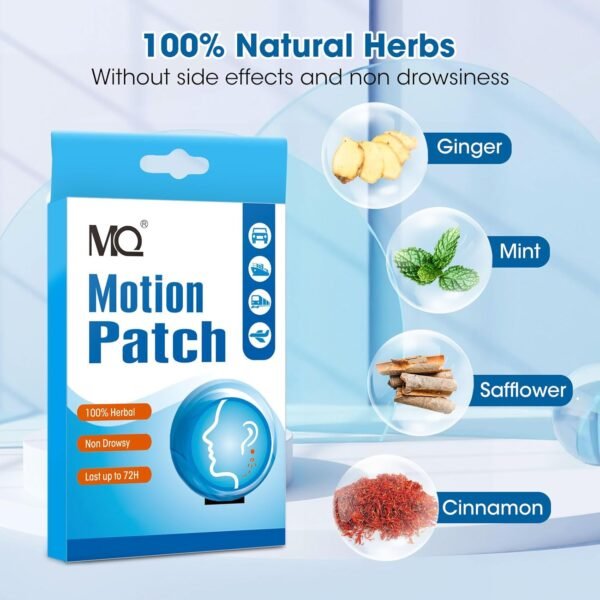 MQ Motion Sickness Patch,30 Count,Non Drowsy Sea Sickness Patches Behind Ear for Cruise Ship Travel, Waterproof Car Sick Patches Fast Acting & Long Last 72H - Image 3