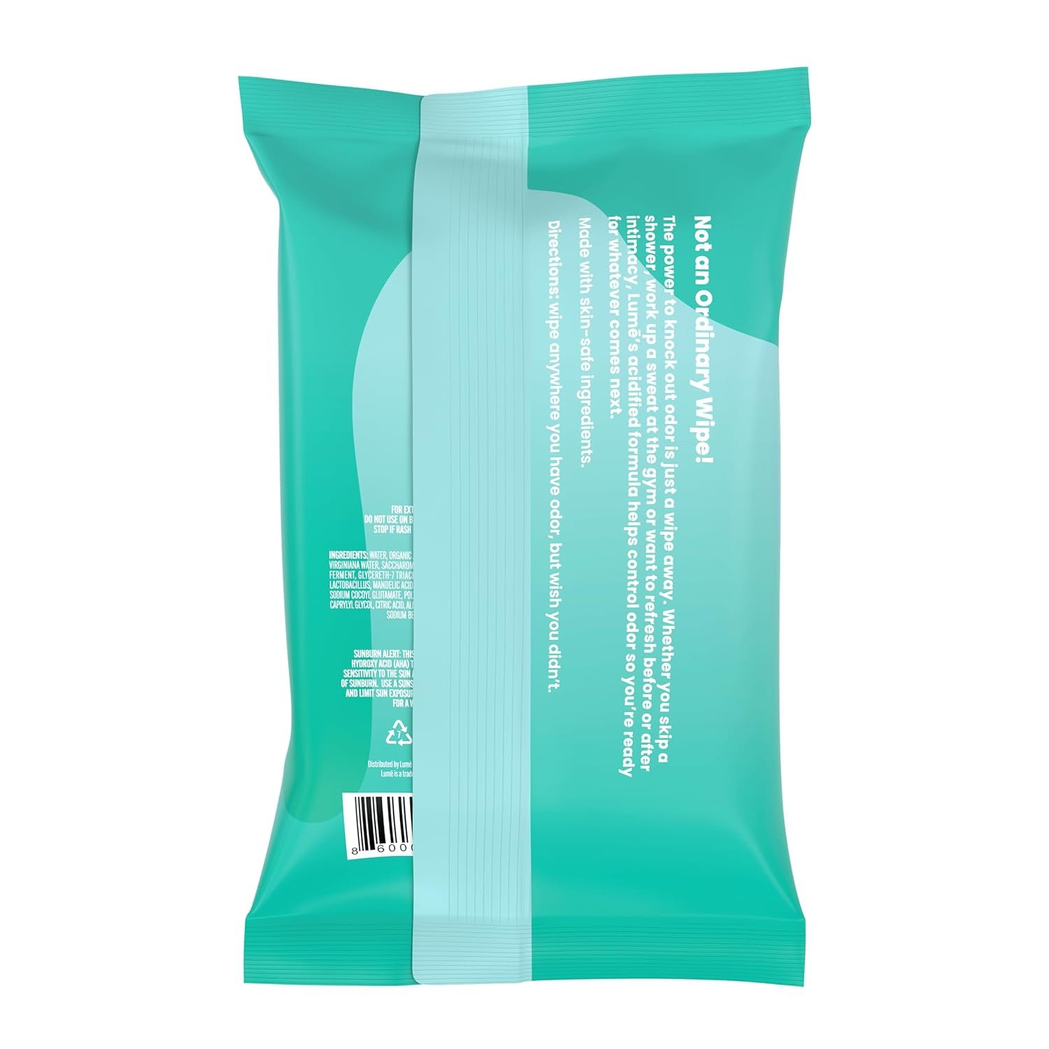 Lume Acidified Deodorant Wipes - 24 Hour Odor Control - Aluminum Free, Baking Soda Free, Skin Loving - 15 Count (Pack of 3) (Cool Cucumber) - Image 2
