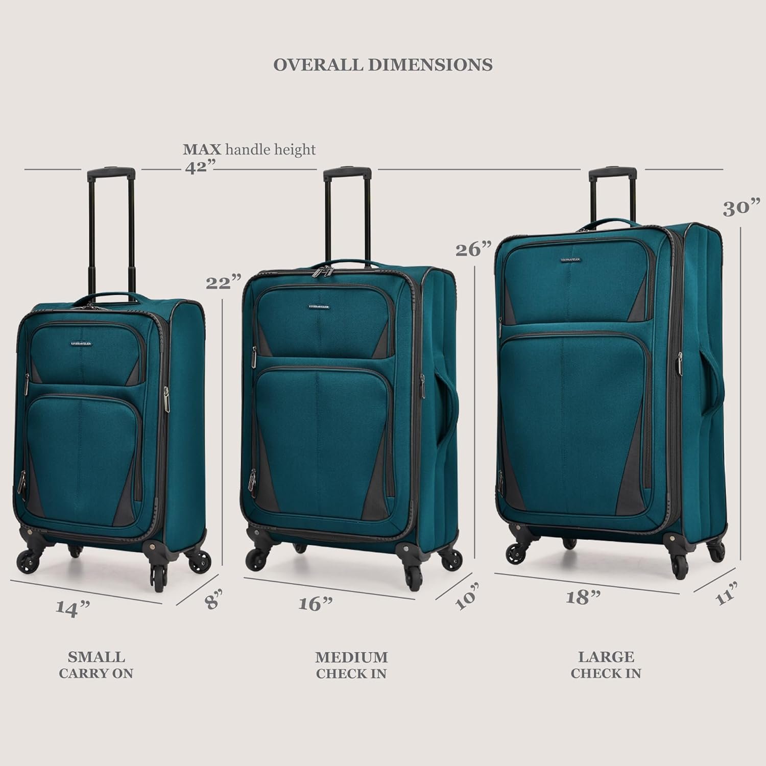 U.S. Traveler Aviron Bay Expandable Softside Spinner Wheels, Purple, 2 Piece Luggage - Image 7