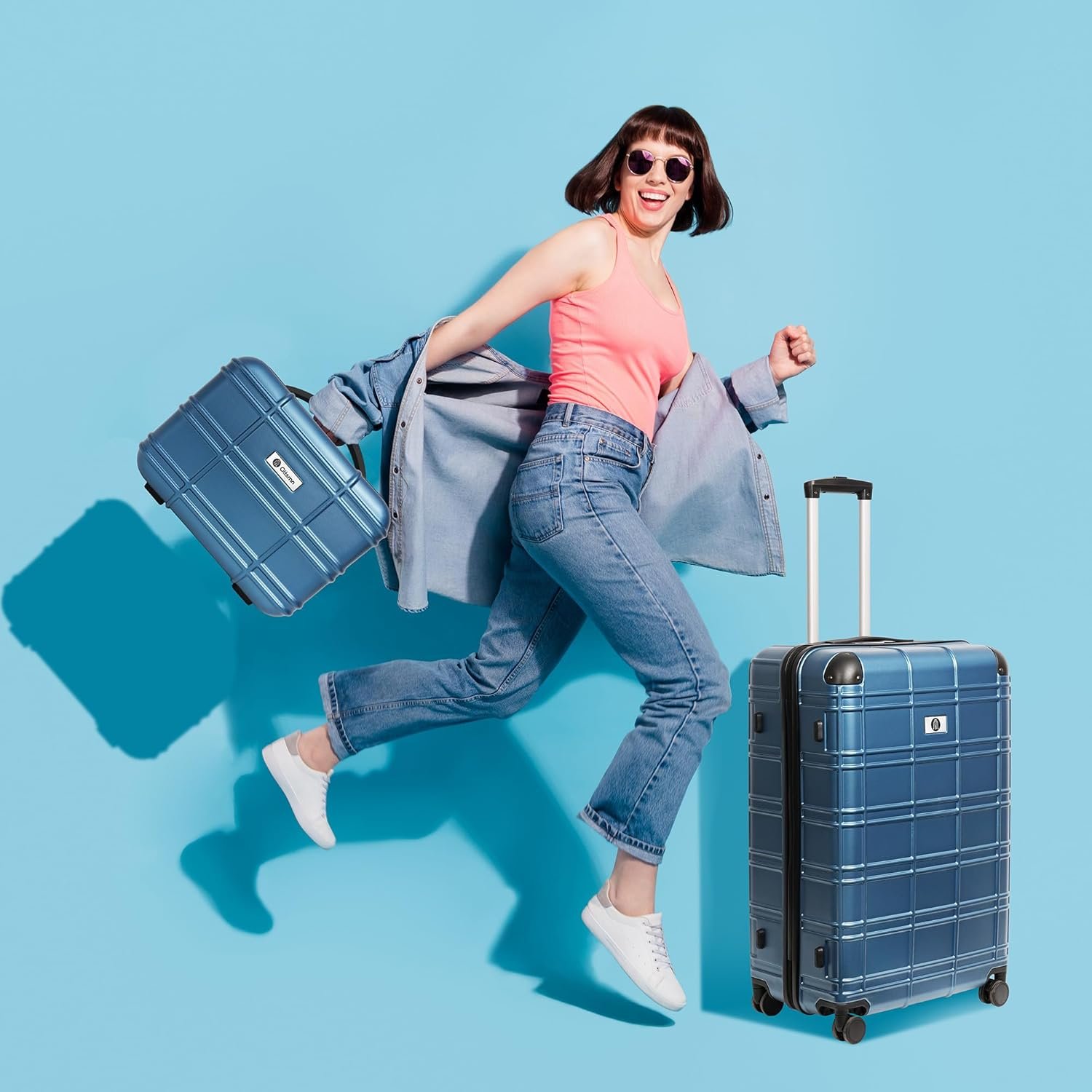 Luggage Sets 4 Piece, ABS PC Lightweight Suitcases with Wheels, Hardshell Luggage Sets Carry on Luggage Set with TSA Lock Blue (12in 20in 24in 28in) - Image 2