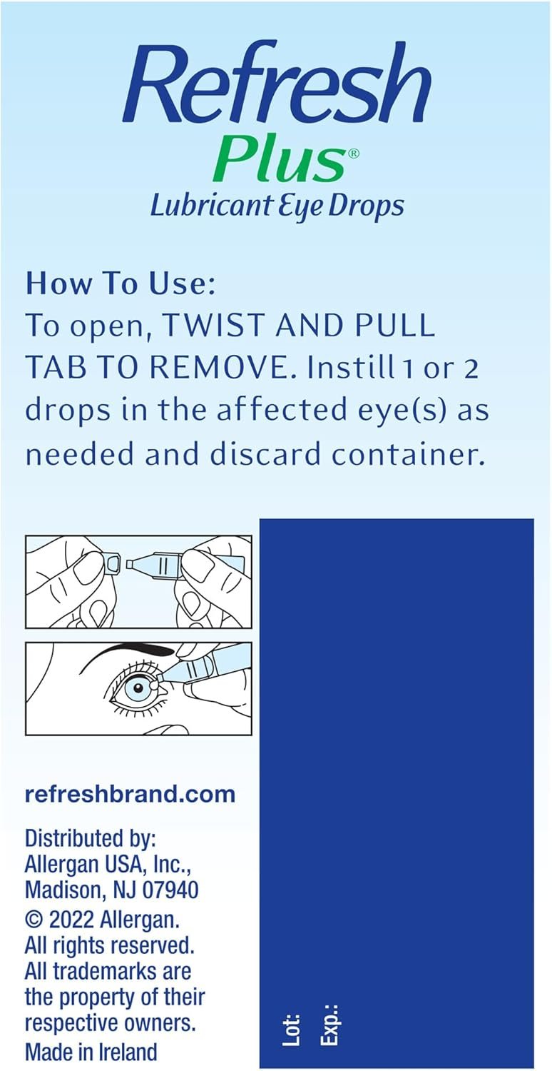 Refresh Plus Lubricant Eye Drops For Dry Eyes, Preservative-Free, 0.01 Fl Oz Single-Use Containers, 30 Count - Image 13