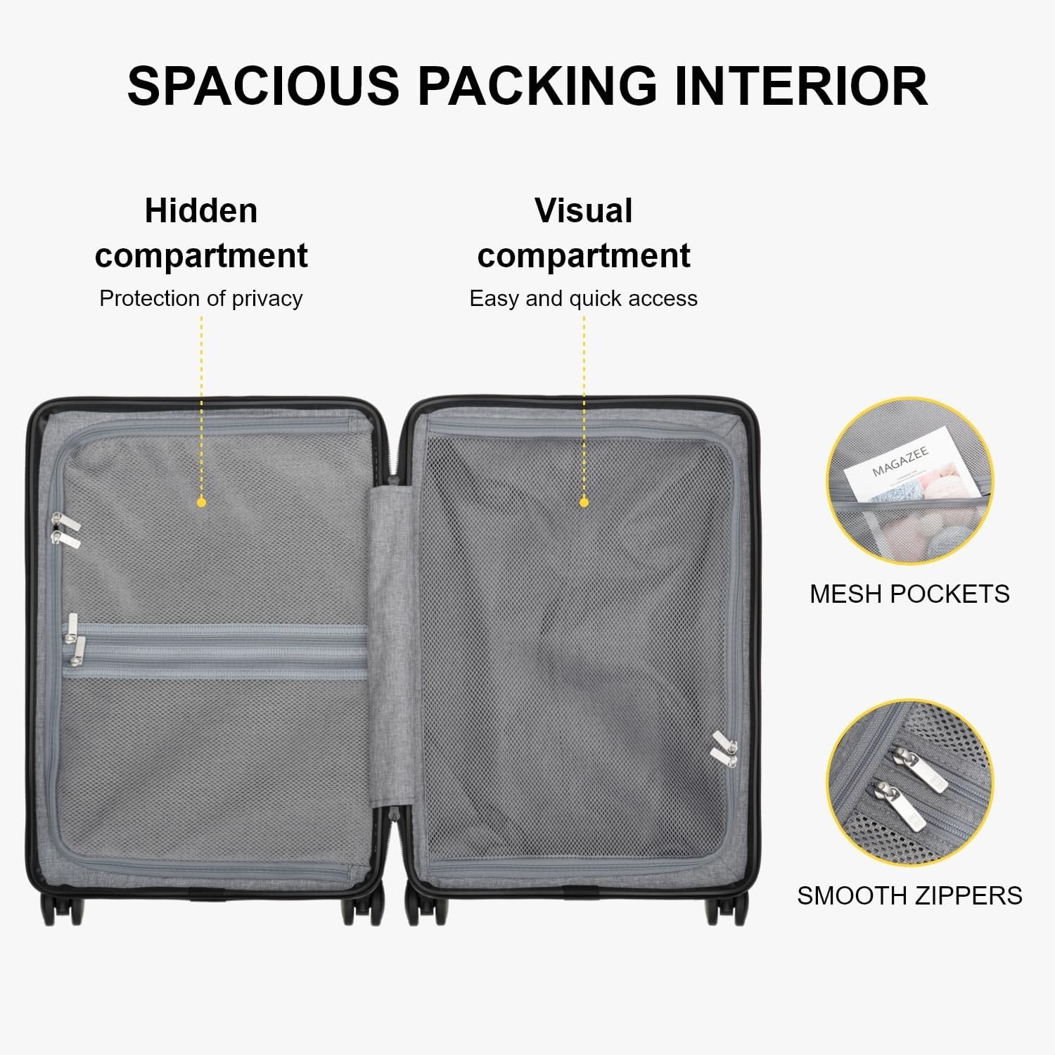 LEVEL8 Carry on Luggage Airline Approved, Carry-on Suitcases with Wheels, Lightweight Hardside Luminous Textured Luggage for Travel with Tsa Lock, 20 Inch, Navy - Image 8