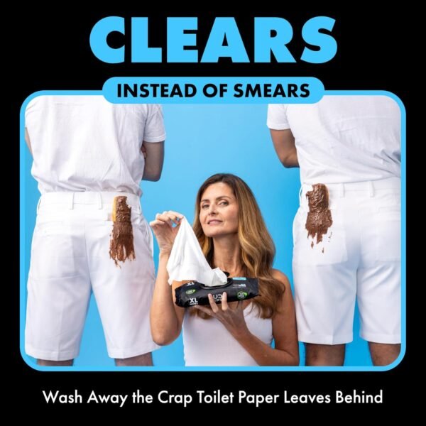 DUDE Wipes Flushable Wipes - 1 Pack, 48 Wipes - Unscented Extra-Large Wet Wipes with Vitamin-E & Aloe for at-Home Use - Septic and Sewer Safe - Image 2