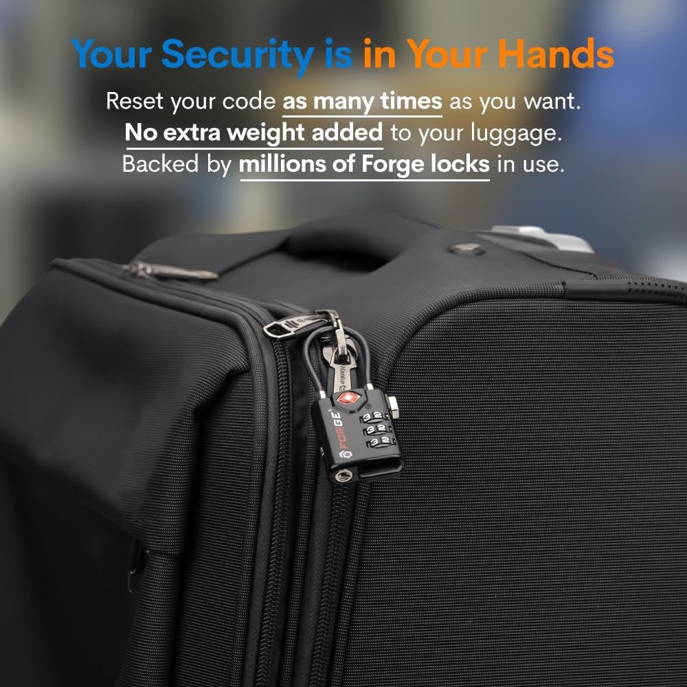 TSA Approved Cable Luggage Locks, Re-settable Combination with Alloy Body - Image 6