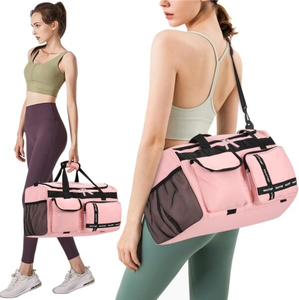MAXTOP Gym Bag for Women Men Travel Duffle Bag Large Capacity Carry On Weekender Overnight Bag With Shoe Compartment Gym Tote Dry Wet Separation Duffel Bag for Travel - Image 3