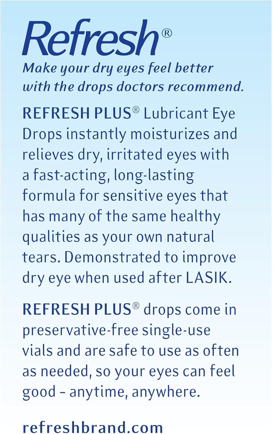 Refresh Plus Lubricant Eye Drops For Dry Eyes, Preservative-Free, 0.01 Fl Oz Single-Use Containers, 30 Count - Image 12