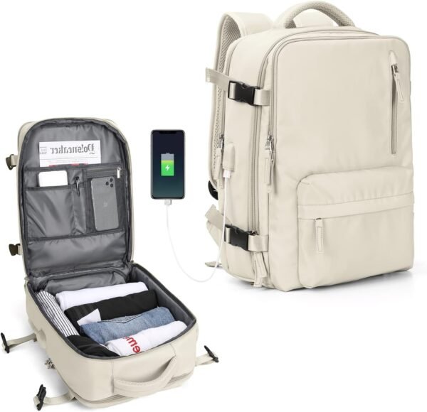 WONHOX Large Travel Backpack Carry on Flight Approved Laptop Work Business Backpack for Women Men Mochila de Viaje - Image 3