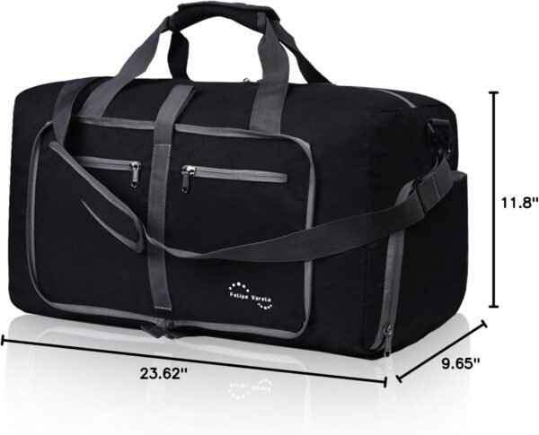 Felipe Varela Duffle Bag with Shoes Compartment and Adjustable Strap,Foldable Travel Duffel Bags for Men Women,Waterproof Duffel Bags - Image 8