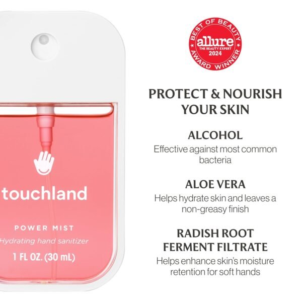 Touchland Power Mist Hydrating Hand Sanitizer Spray, JUICY Trio Set (Watermelon, Peach, Berry), 1 FL. OZ. Travel Size (Set of 3) - Image 5