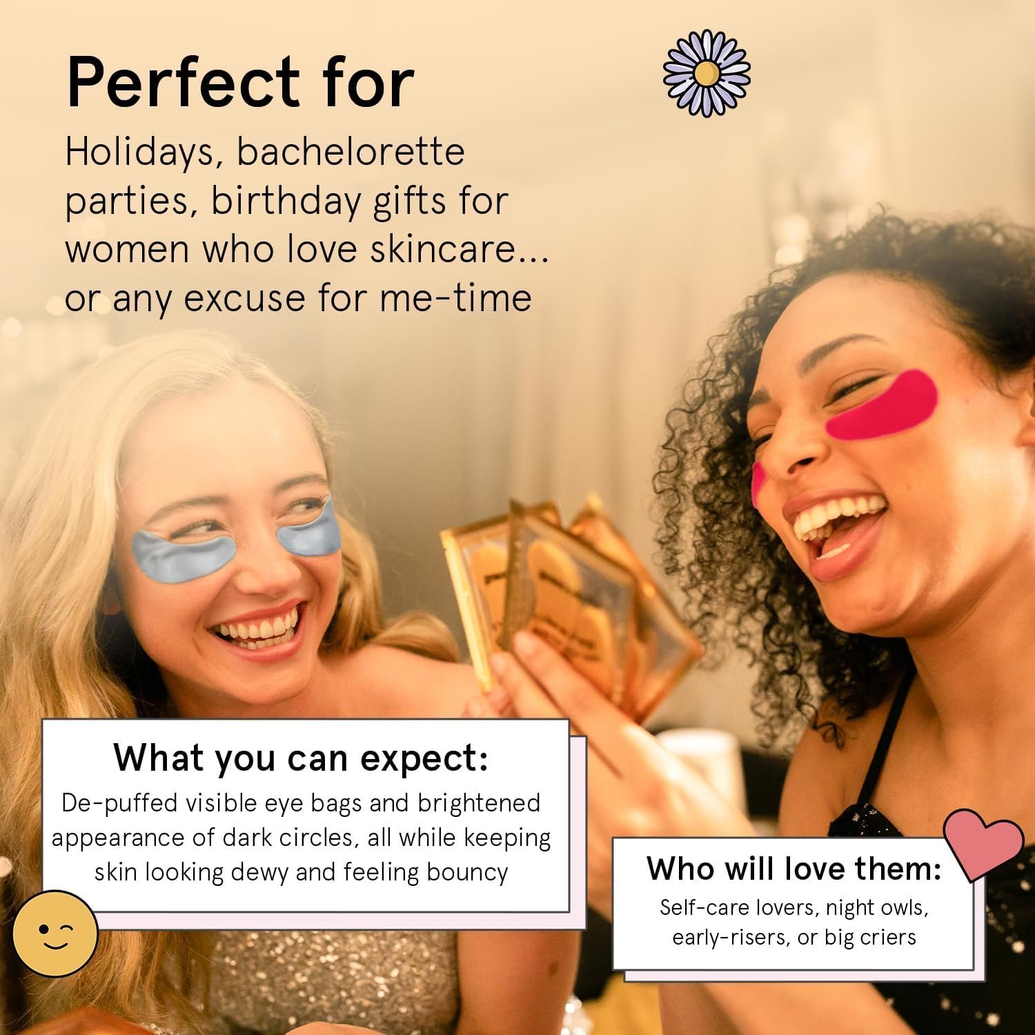 grace & stella Award Winning Under Eye Mask - Travel Essentials - Birthday Gifts for Women - Gel Eye Patches for Dark Circles, Puffy Eyes, Wrinkles, Undereye Bags - Vegan - Self Care (24 Pairs, Gold) - Image 6