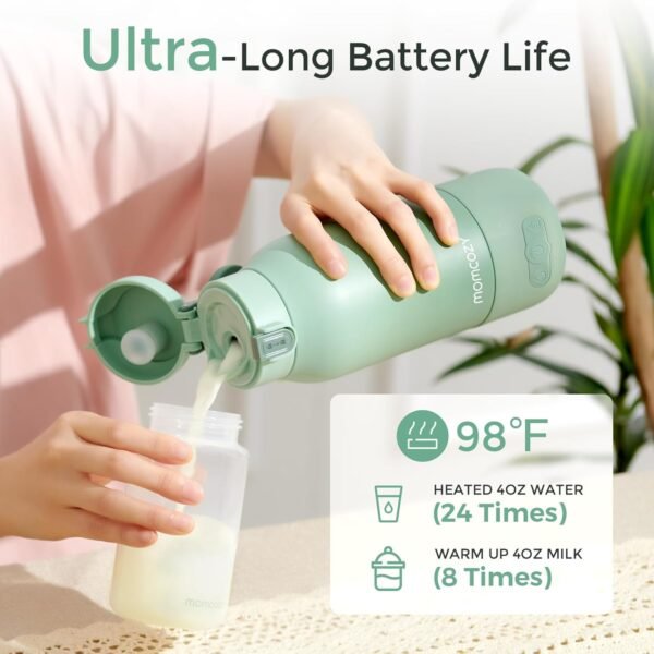 Momcozy Portable Milk Warmer for Travel – Dual Heating Modes for Breast Milk & Water, Portable Bottle Warmer with Fast Heating & Long Battery Life, 17 Ounces Large Capacity to Meet Your All-Day Needs - Image 4