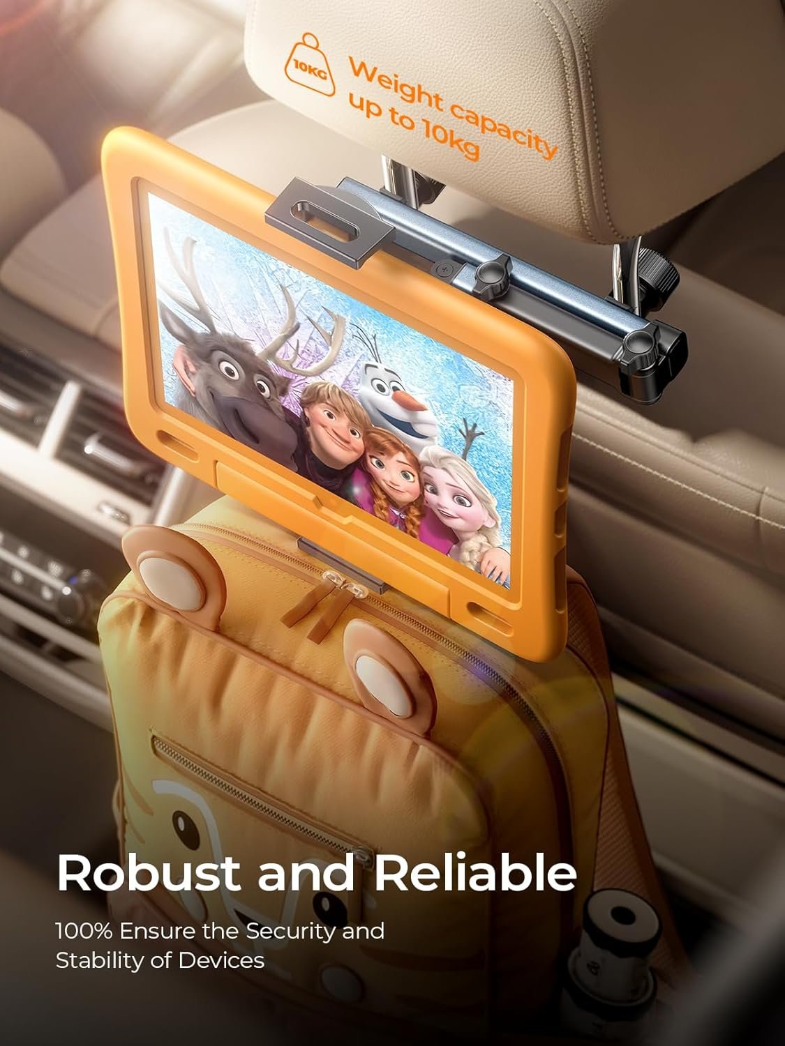 LISEN 3 in 1 for iPad Holder for Car Accessories for Women Interior Road Trip Camping Essentials Tablet Holder Backseat Car Organizer Car TV for Back Seat Headrest iPad Car Mount Kids Fire Tablet - Image 6