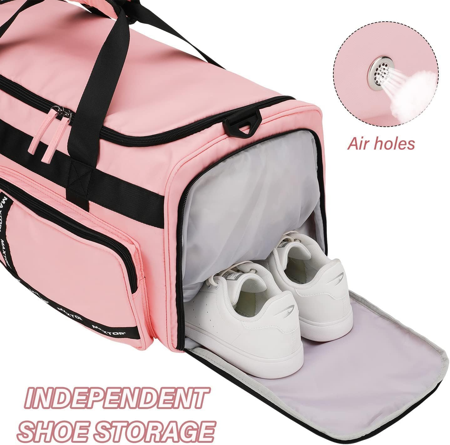 MAXTOP Gym Bag for Women Men Travel Duffle Bag Large Capacity Carry On Weekender Overnight Bag With Shoe Compartment Gym Tote Dry Wet Separation Duffel Bag for Travel - Image 5