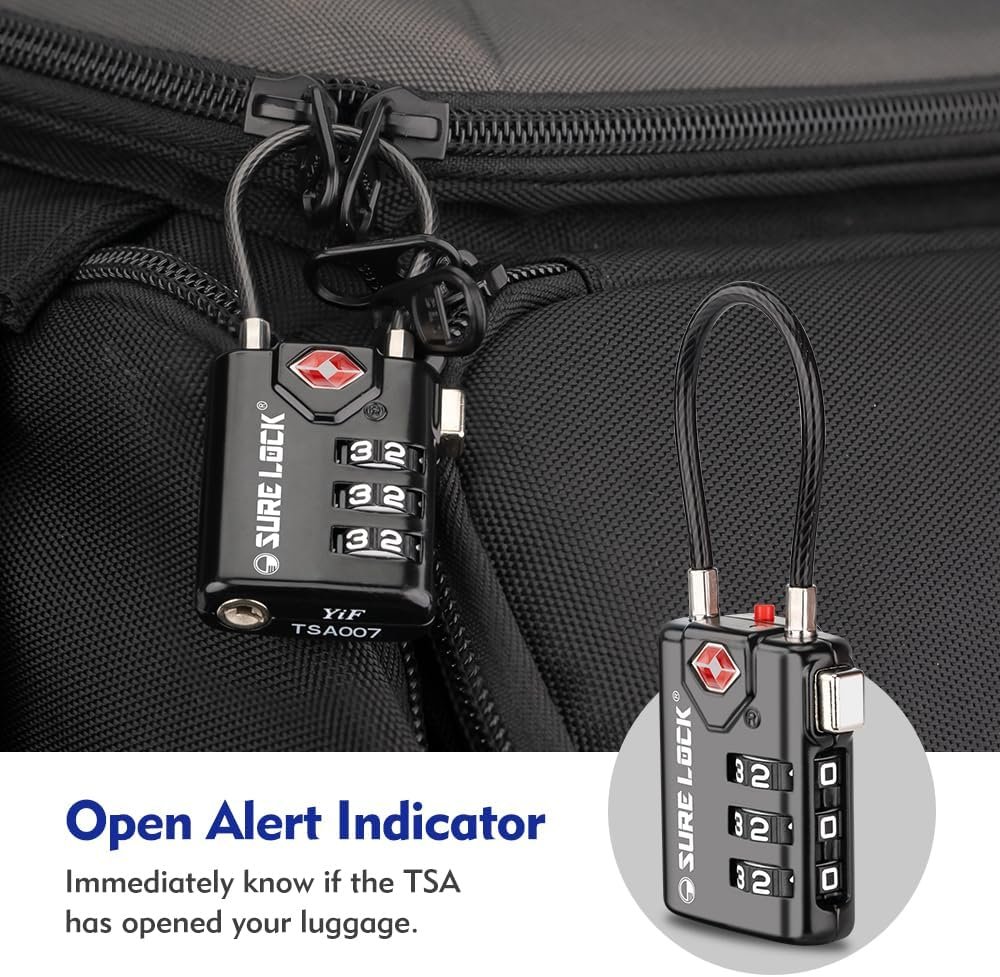 SURE LOCK TSA Compatible Travel Luggage Locks, Inspection Indicator, Easy Read Dials - 2 pack - Image 2