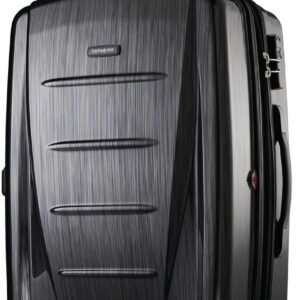Samsonite Winfield 2 Hardside Expandable Luggage with Spinner Wheels, Brushed Anthracite, Checked-Medium 24-Inch