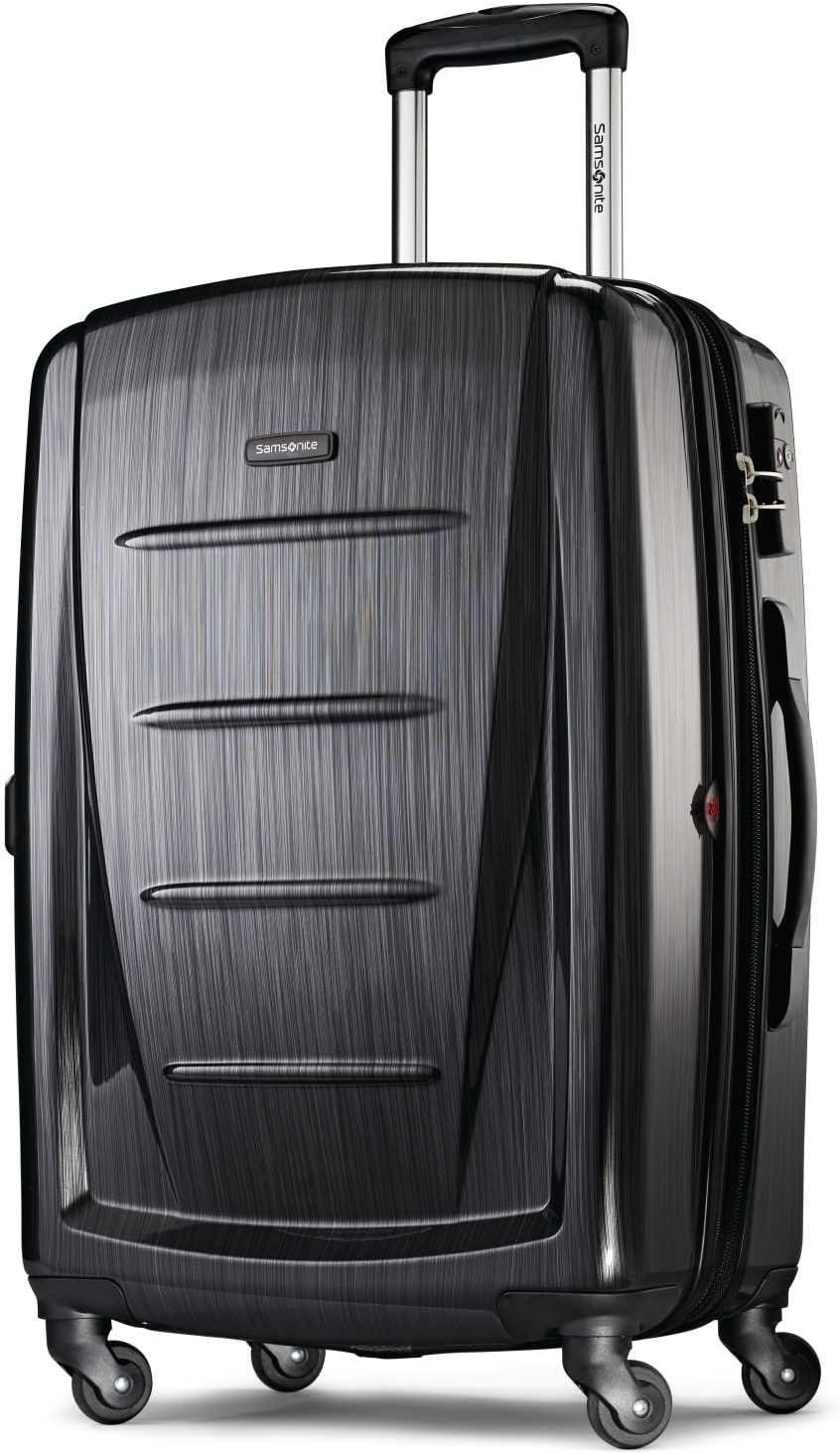 Samsonite Winfield 2 Hardside Expandable Luggage with Spinner Wheels, Brushed Anthracite, Checked-Medium 24-Inch