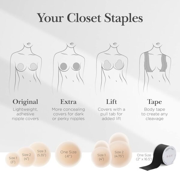 Nippies Nipple Covers for Women - Sticky Adhesive Silicone Pasties - Reusable Pasty Nipple Cover with Travel Box - Image 7