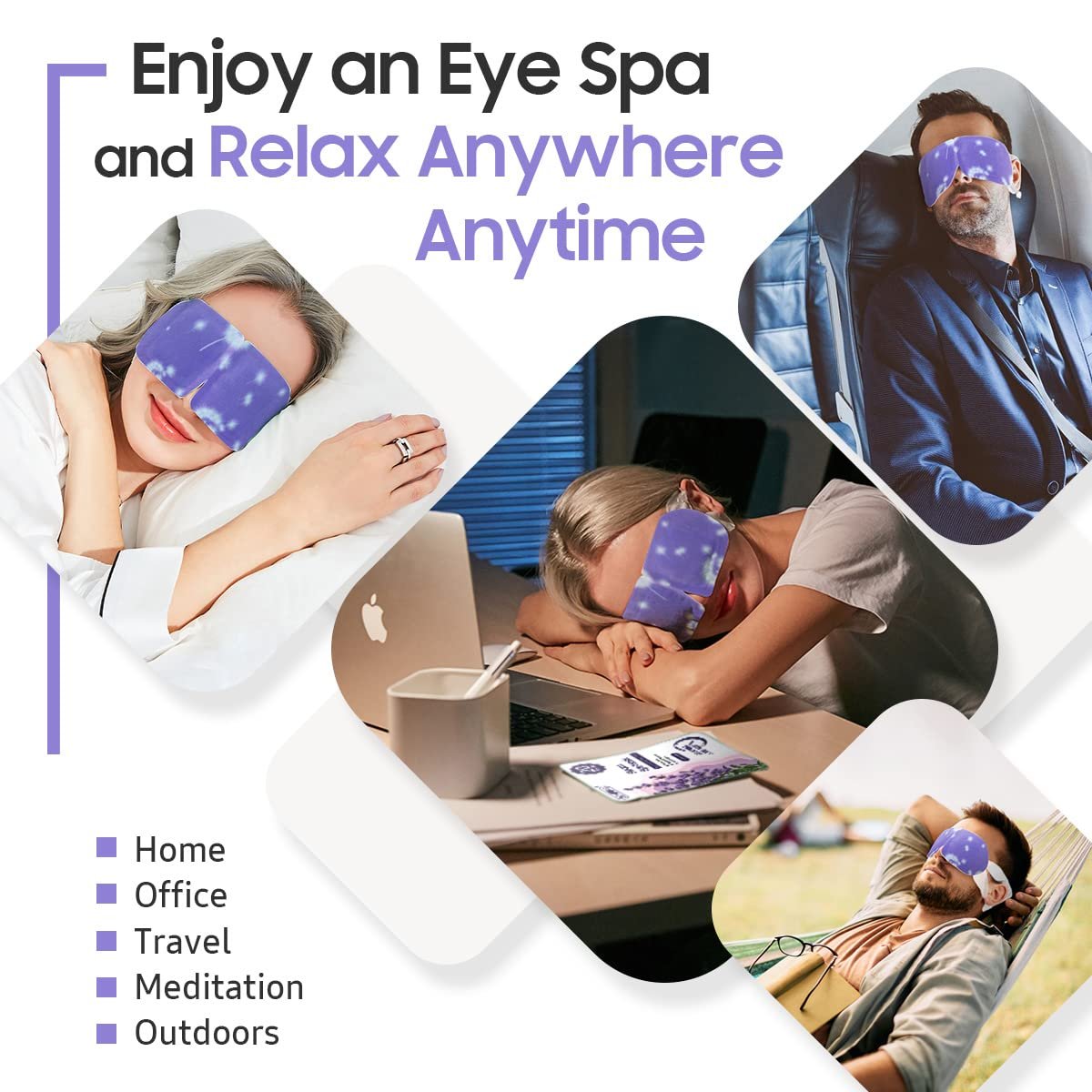 Steam Eye Mask, 10 Packs Heated Eye Mask, Self Heating Disposable SPA Warm Compress for Eyes Sleep Mask, Soothing Moist Heat Eye Masks, Travel Essentials & Relaxation Gifts (Lavender Scent) - Image 6