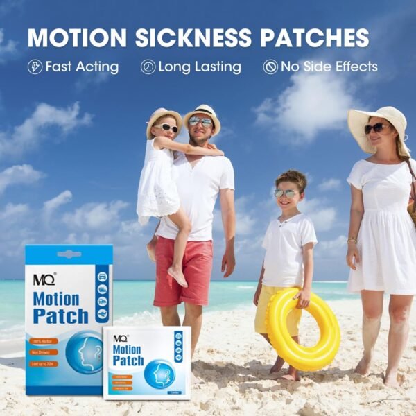 MQ Motion Sickness Patch,30 Count,Non Drowsy Sea Sickness Patches Behind Ear for Cruise Ship Travel, Waterproof Car Sick Patches Fast Acting & Long Last 72H - Image 2