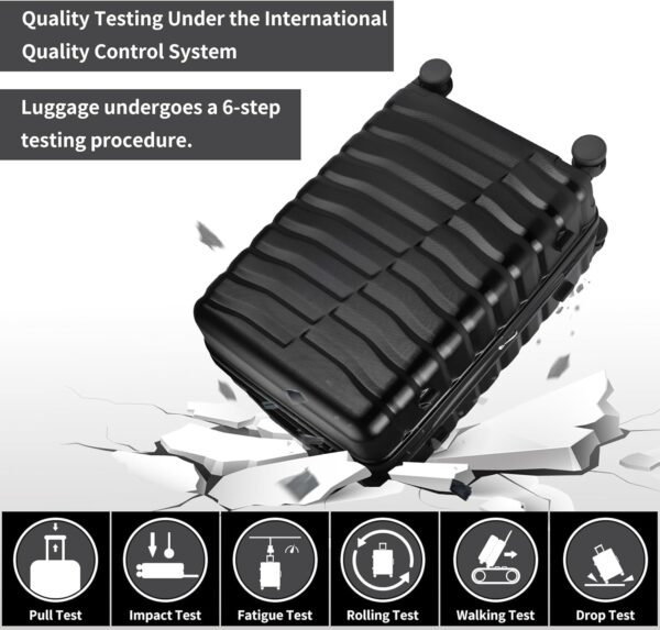 Lightweight Luggage with Spinner Wheels & YKK Zipper, Hard Shell 3-Piece Suitcase ABS+PC Hardside Luggage Set with TSA Lock for Men Travel, Black (20+24+28 inch) - Image 3