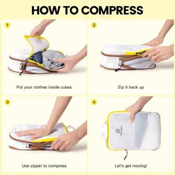 Lightweight Compression Packing Cubes for Suitcases, Compressible Expandable Travel Packing Organizer with Clear Toiletries and Backpack Bag, Travel Essentials for Carry on Luggage 7 Set - Image 2