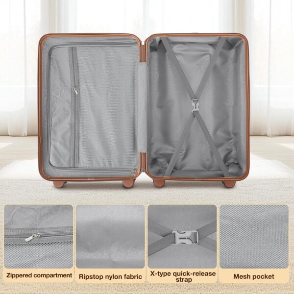 Luggage Sets 3 Piece, Suitcases with Wheels, Hardshell Suitcase Set, PC+ABS Carry on Luggage Set with TSA Lock, Travel Luggage (Navy) - Image 4